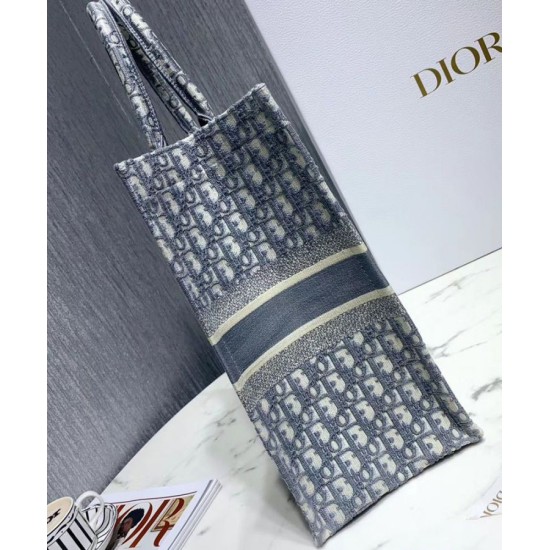 Replica Christian Dior Book Tote With Dior Oblique Embroidery Gray Replica Christian Dior Book Tote With Dior Oblique Embroidery Gray