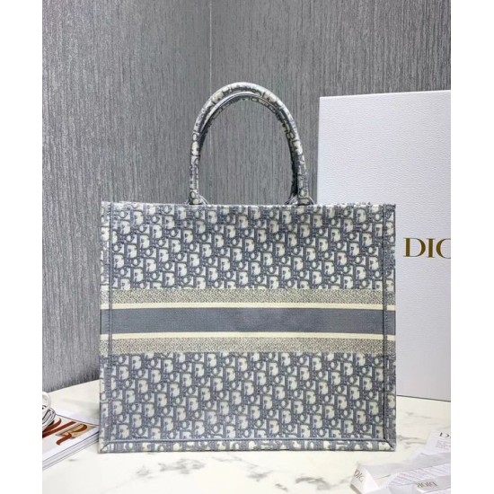Replica Christian Dior Book Tote With Dior Oblique Embroidery Gray Replica Christian Dior Book Tote With Dior Oblique Embroidery Gray