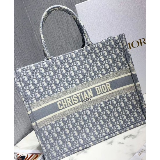 Replica Christian Dior Book Tote With Dior Oblique Embroidery Gray Replica Christian Dior Book Tote With Dior Oblique Embroidery Gray