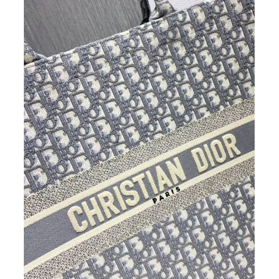 Replica Christian Dior Book Tote With Dior Oblique Embroidery Gray Replica Christian Dior Book Tote With Dior Oblique Embroidery Gray