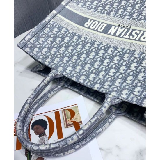 Replica Christian Dior Book Tote With Dior Oblique Embroidery Gray Replica Christian Dior Book Tote With Dior Oblique Embroidery Gray