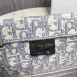 Replica Christian Dior Book Tote With Dior Oblique Embroidery Gray