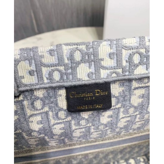 Replica Christian Dior Book Tote With Dior Oblique Embroidery Gray Replica Christian Dior Book Tote With Dior Oblique Embroidery Gray