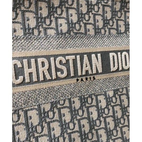 Replica Christian Dior Small Book Tote With Dior Oblique Embroidery Gray Fake Christian Dior Small Book Tote With Dior Oblique Embroidery Gray Replica