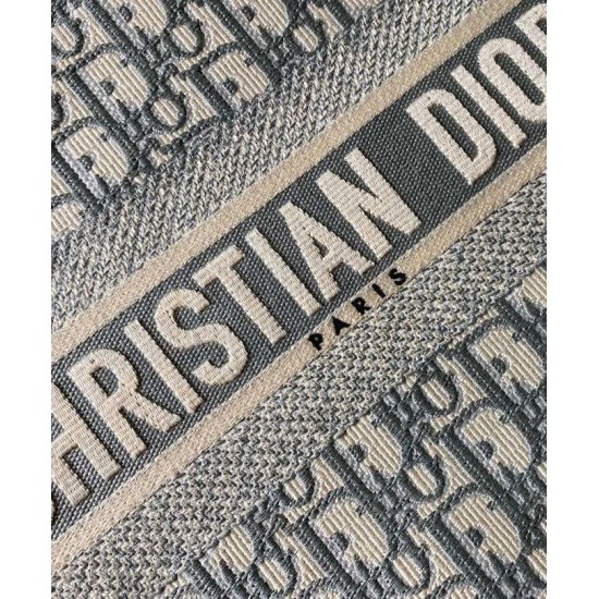 Replica Christian Dior Small Book Tote With Dior Oblique Embroidery Gray Fake Christian Dior Small Book Tote With Dior Oblique Embroidery Gray Replica