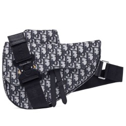 Replica Christian Dior Oblique Saddle Bag Dark Blue