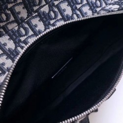 Replica Christian Dior Oblique Saddle Bag Dark Blue