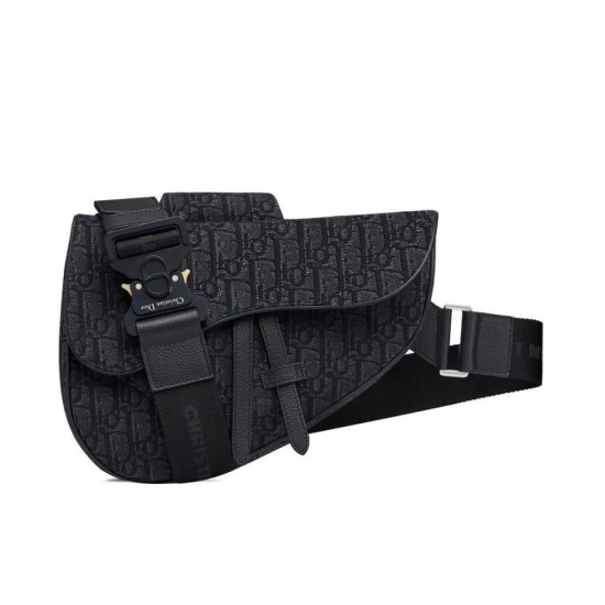 Replica Christian Dior Oblique Saddle Bag Black Replica Christian Dior Oblique Saddle Bag Black