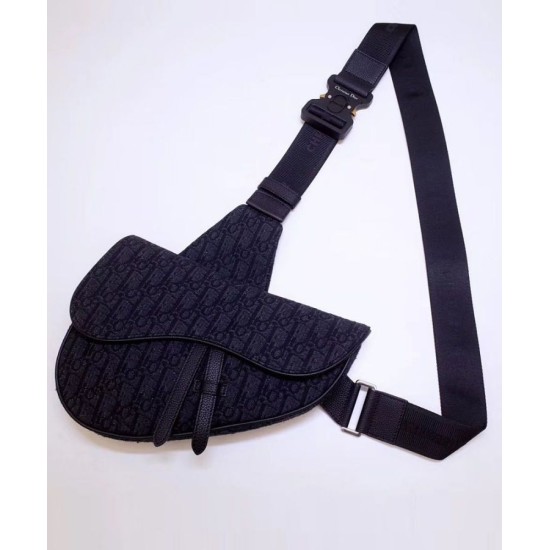 Replica Christian Dior Oblique Saddle Bag Black Replica Christian Dior Oblique Saddle Bag Black