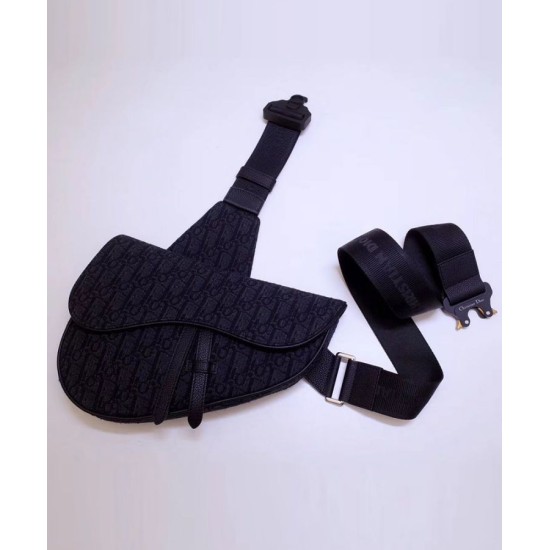 Replica Christian Dior Oblique Saddle Bag Black Replica Christian Dior Oblique Saddle Bag Black