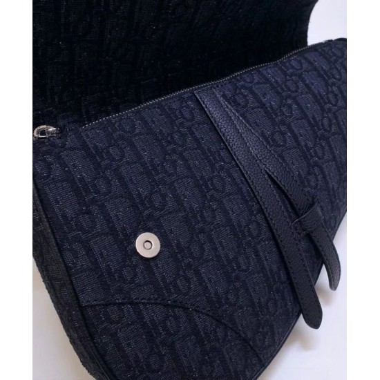 Replica Christian Dior Oblique Saddle Bag Black Replica Christian Dior Oblique Saddle Bag Black