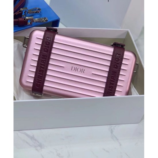 Replica Christian Dior And Rimowa Aluminum Personal Clutch On Strap Pink Replica Christian Dior And Rimowa Aluminum Personal Clutch On Strap Pink