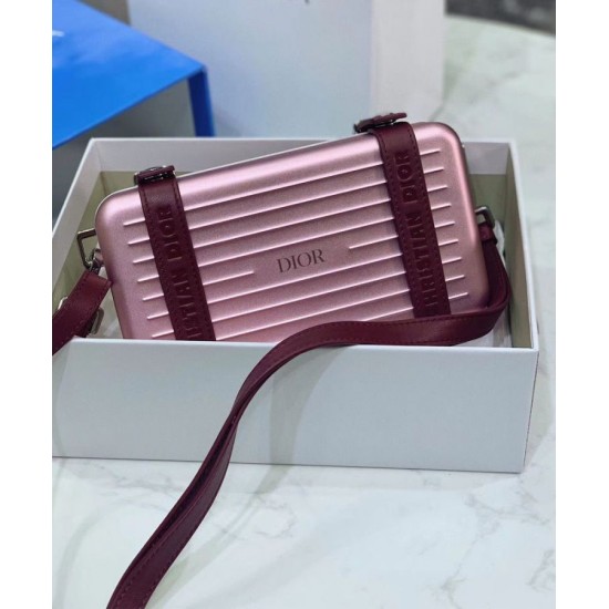Replica Christian Dior And Rimowa Aluminum Personal Clutch On Strap Pink Replica Christian Dior And Rimowa Aluminum Personal Clutch On Strap Pink