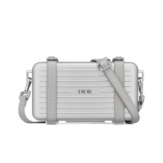 Replica Christian Dior And Rimowa Aluminum Personal Clutch On Strap Silver Fake Christian Dior And Rimowa Aluminum Personal Clutch On Strap Silver Replica
