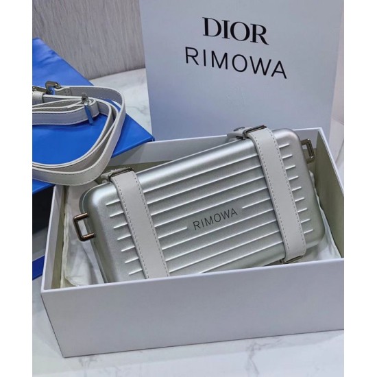 Replica Christian Dior And Rimowa Aluminum Personal Clutch On Strap Silver Fake Christian Dior And Rimowa Aluminum Personal Clutch On Strap Silver Replica