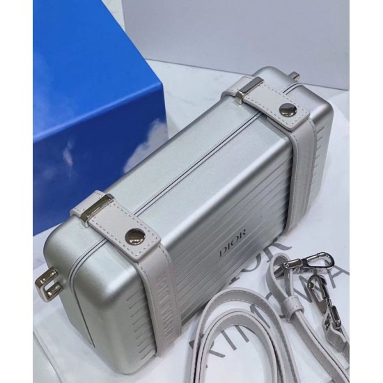 Replica Christian Dior And Rimowa Aluminum Personal Clutch On Strap Silver Fake Christian Dior And Rimowa Aluminum Personal Clutch On Strap Silver Replica