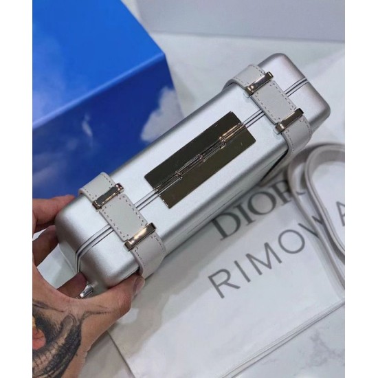 Replica Christian Dior And Rimowa Aluminum Personal Clutch On Strap Silver Fake Christian Dior And Rimowa Aluminum Personal Clutch On Strap Silver Replica