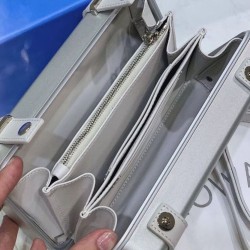 Fake Christian Dior And Rimowa Aluminum Personal Clutch On Strap Silver Replica