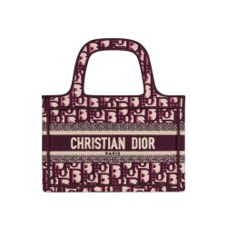 Replica Christian Dior Mini Book Tote Original Dior Oblique Embroidered Canvas Bag Red
