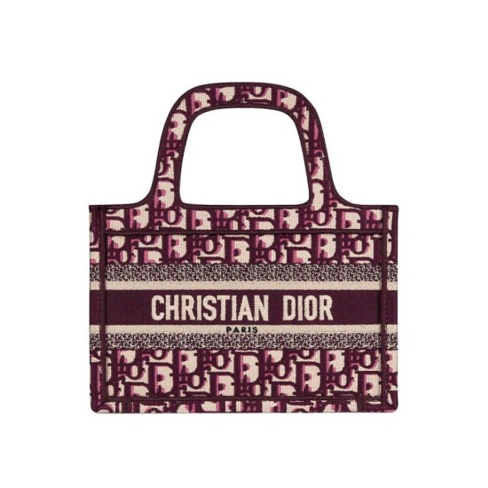 Fake Christian Dior Mini Book Tote Original Dior Oblique Embroidered Canvas Bag Red Replica Replica Christian Dior Mini Book Tote Original Dior Oblique Embroidered Canvas Bag Red