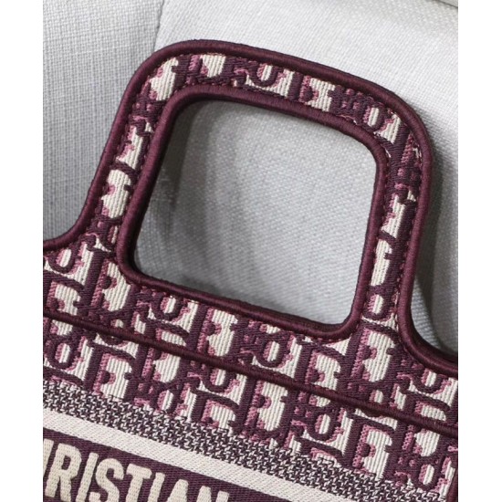 Fake Christian Dior Mini Book Tote Original Dior Oblique Embroidered Canvas Bag Red Replica Replica Christian Dior Mini Book Tote Original Dior Oblique Embroidered Canvas Bag Red