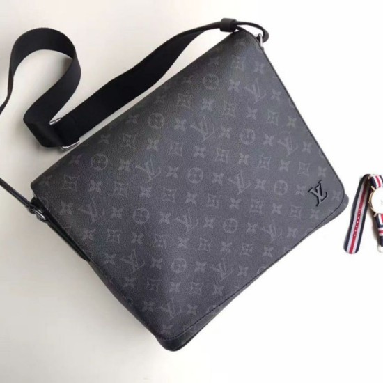 Fake Louis Vuitton District MM Bag Monogram Eclipse M44001 Replica Replica Louis Vuitton District MM Bag Monogram Eclipse M44001