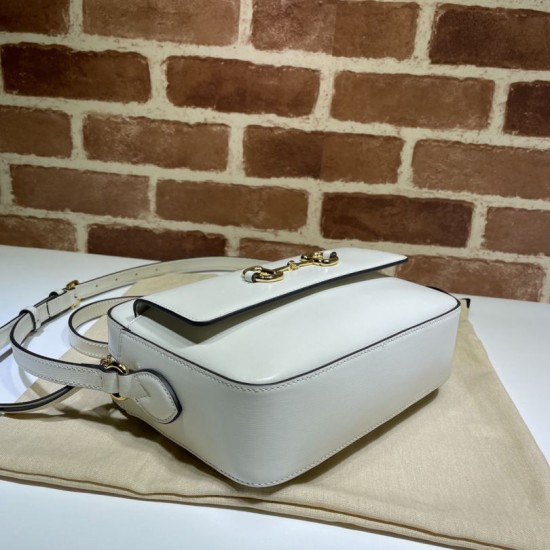 Replica Gucci Horsebit 1955 Small Shoulder Bag 45454 White