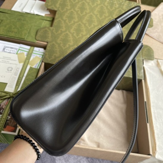 Replica Gucci Jackie 1961 Medium Tote Bag 649016 Black Replica Gucci Jackie 1961 Medium Tote Bag 649016 Black