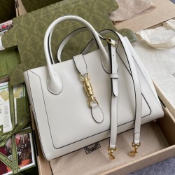 Replica Gucci Jackie 1961 Medium Tote Bag 649016 White Replica Gucci Jackie 1961 Medium Tote Bag 649016 White