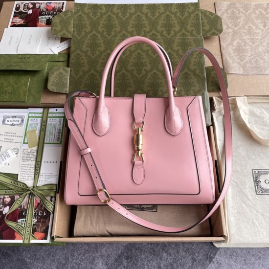 Replica Gucci Jackie 1961 Medium Tote Bag 649016 Pink Fake Gucci Jackie 1961 Medium Tote Bag 649016 Pink Replica