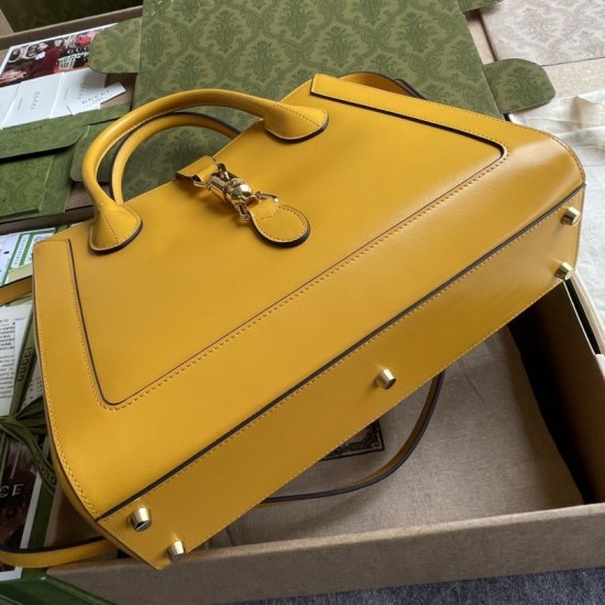 Fake Gucci Jackie 1961 Medium Tote Bag 649016 Yellow Replica Replica Gucci Jackie 1961 Medium Tote Bag 649016 Yellow
