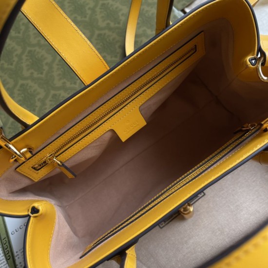 Fake Gucci Jackie 1961 Medium Tote Bag 649016 Yellow Replica Replica Gucci Jackie 1961 Medium Tote Bag 649016 Yellow