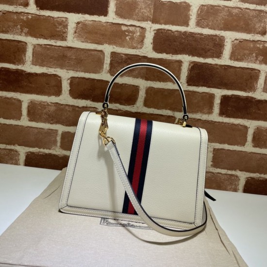 Replica Gucci Ophidia Small Top Handle Bag With Web 652683 White