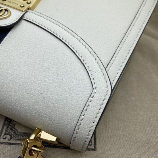Replica Gucci Ophidia Small Top Handle Bag With Web 652683 White