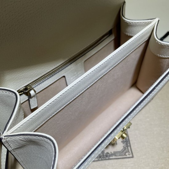 Replica Gucci Ophidia Small Top Handle Bag With Web 652683 White
