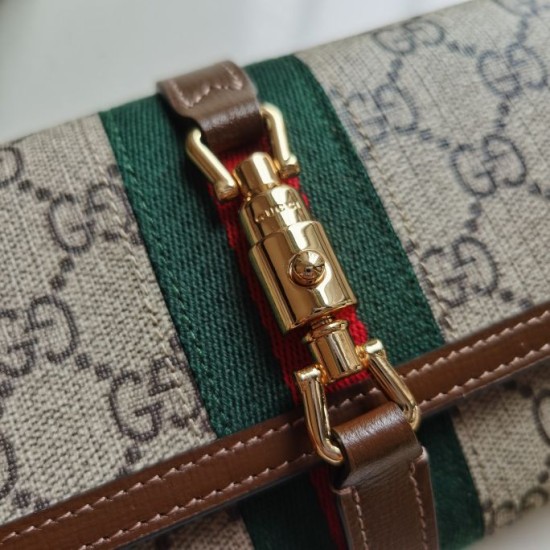 Fake Gucci Jackie 1961 Chain Wallet 652681 Brown Replica Fake Gucci Jackie 1961 Chain Wallet 652681 Brown Replica