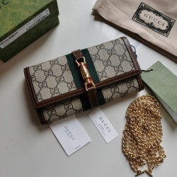 Fake Gucci Jackie 1961 Chain Wallet 652681 Brown Replica