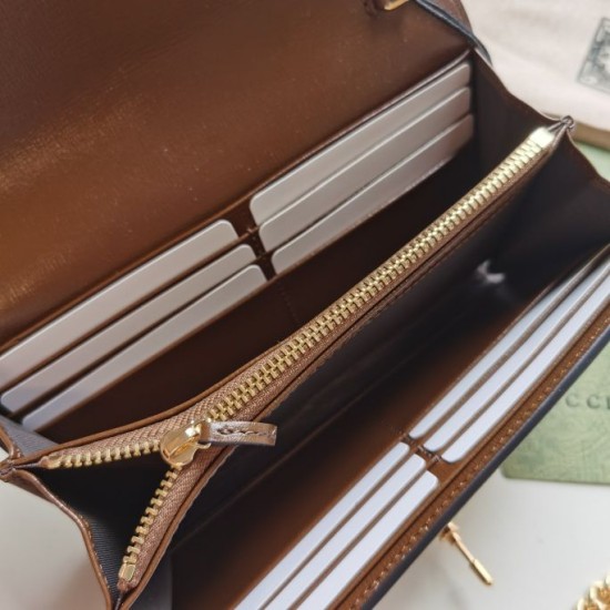 Fake Gucci Jackie 1961 Chain Wallet 652681 Brown Replica Fake Gucci Jackie 1961 Chain Wallet 652681 Brown Replica