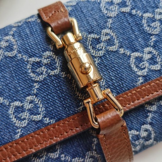 Fake Gucci Jackie 1961 Chain Wallet 652681 Blue Replica Fake Gucci Jackie 1961 Chain Wallet 652681 Blue Replica