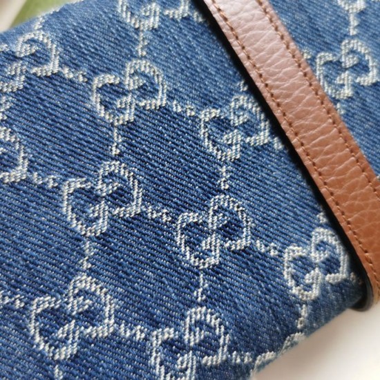 Fake Gucci Jackie 1961 Chain Wallet 652681 Blue Replica Fake Gucci Jackie 1961 Chain Wallet 652681 Blue Replica