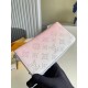 Replica Louis Vuitton Zippy Wallet Gradient Pink Mahina M80490