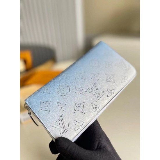 Replica Louis Vuitton Zippy Wallet Gradient Blue Mahina M80494
