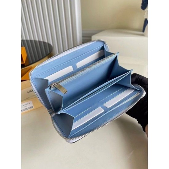 Replica Louis Vuitton Zippy Wallet Gradient Blue Mahina M80494