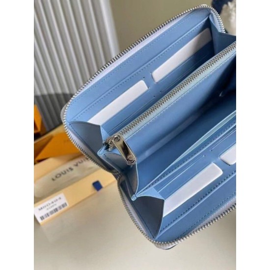 Replica Louis Vuitton Zippy Wallet Gradient Blue Mahina M80494