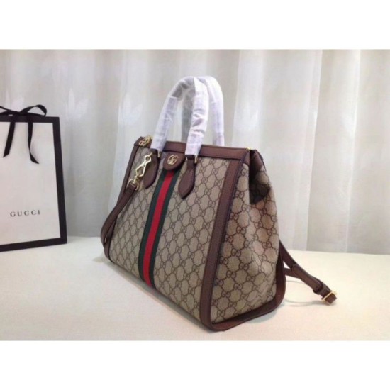 Replica Gucci Ophidia GG medium top handle bag 524537 Dark Coffee Fake Gucci Ophidia GG medium top handle bag 524537 Dark Coffee Replica