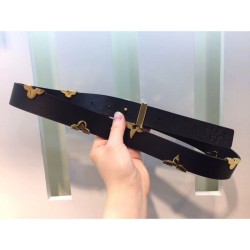 Fake Louis Vuitton  Iconic Metallic Flowers 30mm Belt M9310U Replica