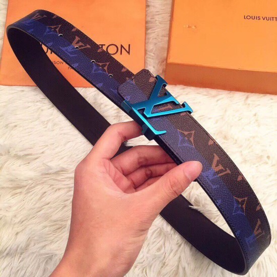 Replica Louis Vuitton Initiales 40mm Belt Monogram Blue MP033S Replica Louis Vuitton Initiales 40mm Belt Monogram Blue MP033S