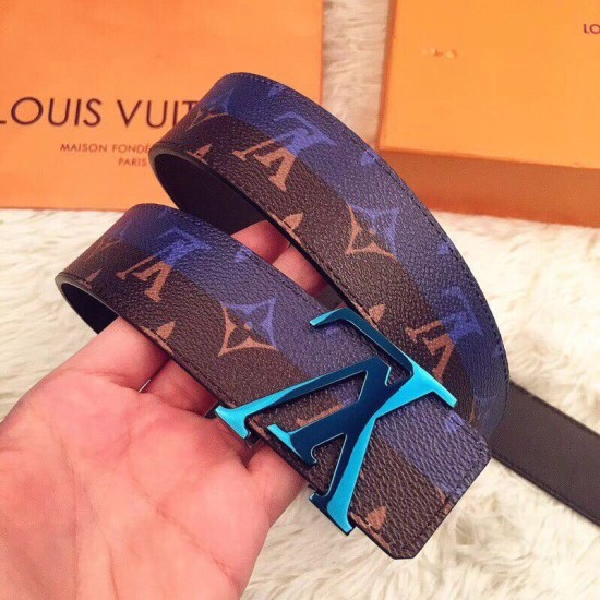 Replica Louis Vuitton Initiales 40mm Belt Monogram Blue MP033S Replica Louis Vuitton Initiales 40mm Belt Monogram Blue MP033S