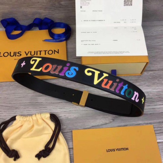 Replica Louis Vuitton New Wave 35mm Belt M0078V Black