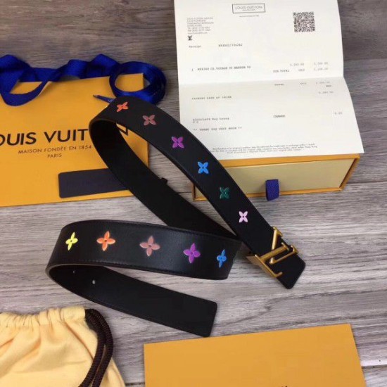 Replica Louis Vuitton New Wave 35mm Belt M0078V Black